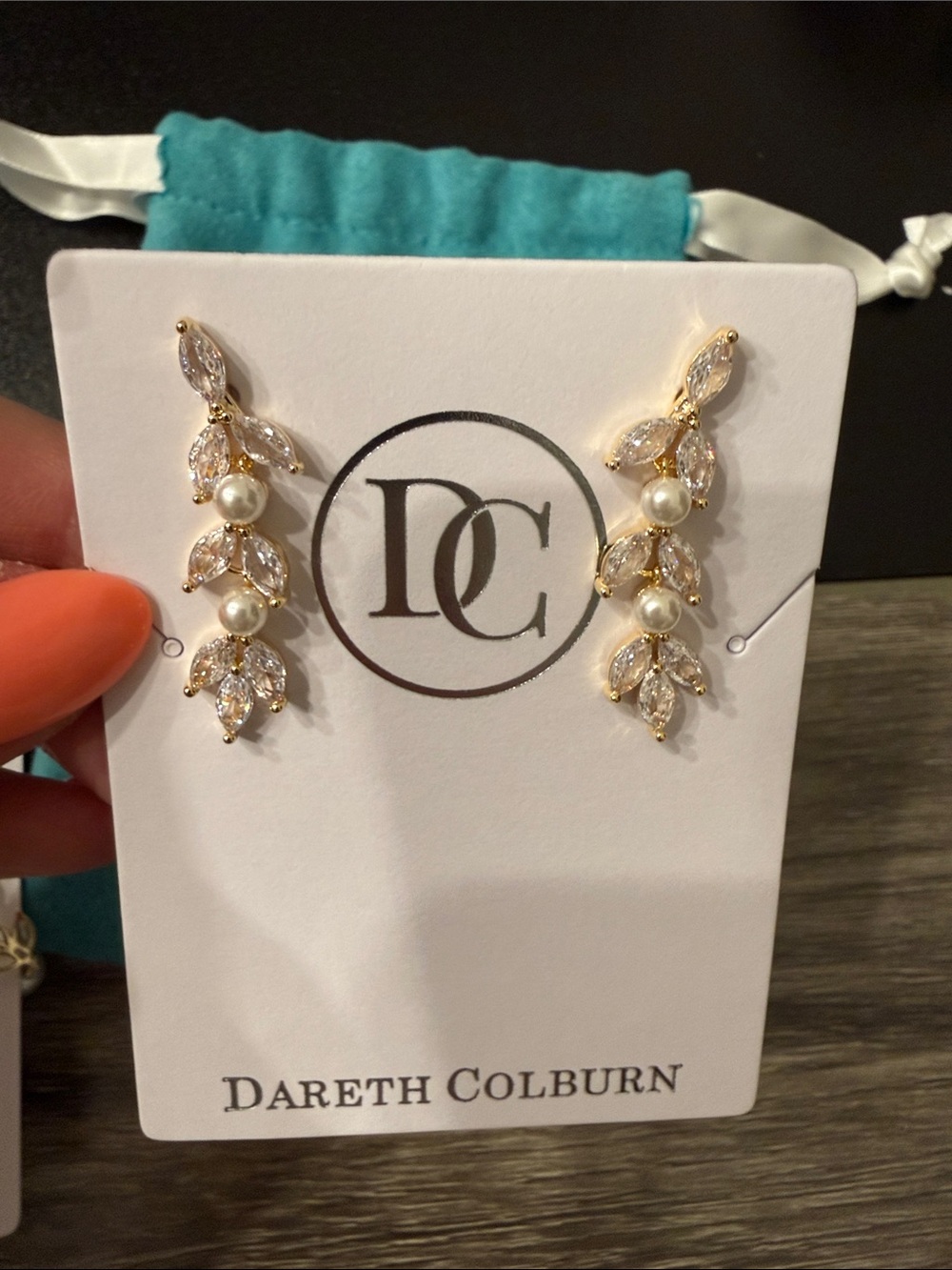 Dareth Colburn-Pearl Drop Earrings and matching bracelet - Picture 3 of 7